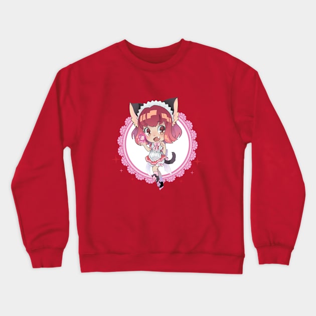 Strawberry Cat Crewneck Sweatshirt by Shiro Narwhal